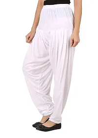 Kavmart FALTU WEAR Cotton Viscose Lycra Dhoti Patiyala Salwar Harem Bottoms Pants for Womens (White)-thumb2