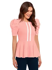 Kavmart Faltu Wear GILRS Stylish Top with Puff Sleeve of Mordern Fit for Suitable-thumb1