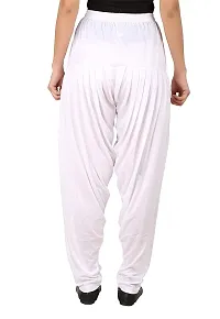 Kavmart FALTU WEAR Cotton Viscose Lycra Dhoti Patiyala Salwar Harem Bottoms Pants for Womens (White)-thumb1