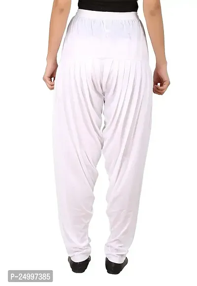 Kavmart FALTU WEAR Cotton Viscose Lycra Dhoti Patiyala Salwar Harem Bottoms Pants for Womens (White)-thumb2