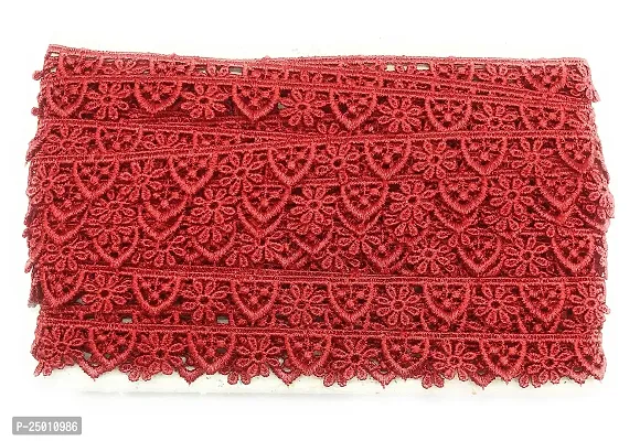 Kavmart 12 mm deisgner gpo Cotton/Polyster lace Designer colourfull lace for Saree, Kurti,Perfect for Designer Outfits(9meters) (red)