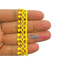 Kavmart 12mm gpo Cotoon Designer payal bundi lace Border Material for Designer Outfits Edge Like Saree, Kurti , dupaata, Lehnga (9 merters) (Yellow)-thumb4