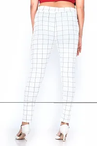 FALTU WEAR Soft and Stretchable Jegging for Women/Girls/Check Pattern Jegging - (White)-thumb4