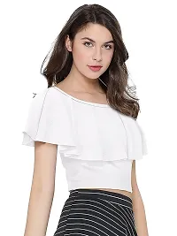 Kavmart FALTU WEAR New One Side Strip Off Shoulder Top Knitting Fabric for Girls/Womans-thumb2