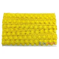 Kavmart 12 mm deisgner gpo Cotton/Polyster lace Designer colourfull lace for Saree, Kurti,Perfect for Designer Outfits (9meters) (KAV5286-YELLOW)-thumb1