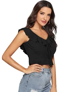 Kavmart Faltu Wear Women'/Girls Sleeveless V-Neck Crop Tops-thumb1