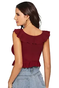 Kavmart Faltu Wear Women'/Girls Sleeveless V-Neck Crop Tops-thumb3