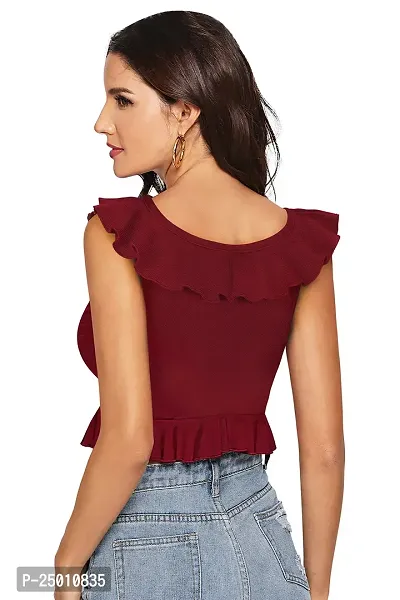 Kavmart Faltu Wear Women'/Girls Sleeveless V-Neck Crop Tops-thumb4