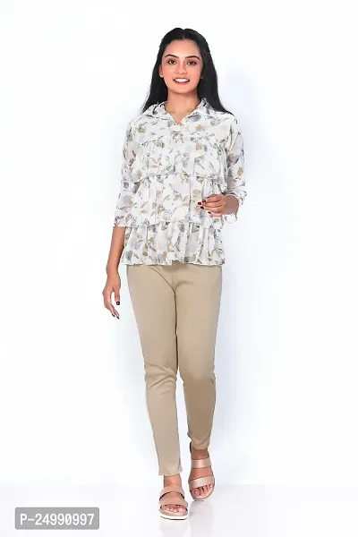 Kavmart Faltu Wear Women Floral Flower Printed Top (XL, Beige)-thumb5