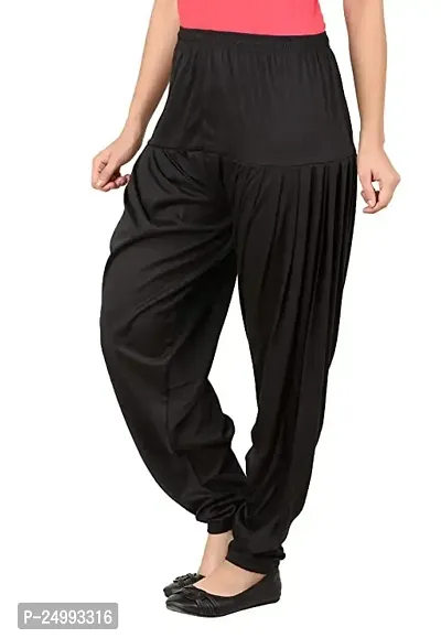 Kavmart FALTU WEAR Cotton Viscose Lycra Dhoti Patiyala Salwar Harem Bottoms Pants for Womens (Black)-thumb3