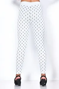 Kavmart Faltu Wear Black Jegging White Black Printed Soft Lycra Free Size Jeggings (White)-thumb2