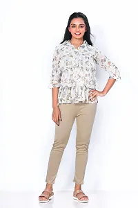 Kavmart Faltu Wear Women Floral Flower Printed Top (XL, Beige)-thumb1