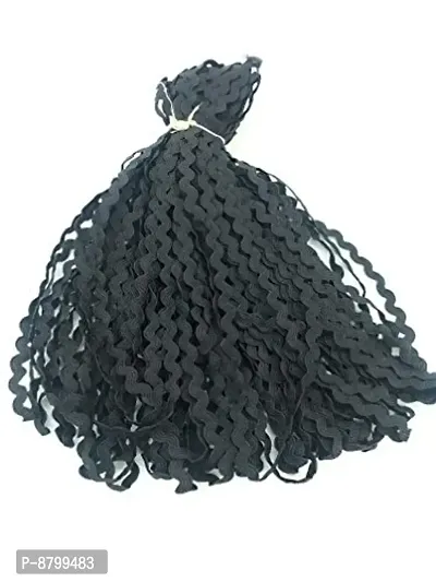 6mm Vakia Ric Rac Small Cotton PP Best Quality Lace (16Meters) Black-thumb0
