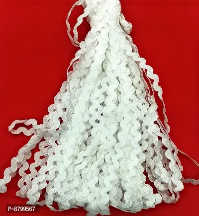 6Mm Vakia Ric Rac Small Cotton PP Best Qualtiy Lace (16Meters) White