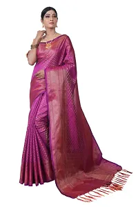 Stylish Art Silk Purple Woven Design Saree with Blouse piece For Women-thumb1