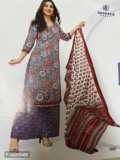 Elegant Cotton Printed Dress Material with Dupatta For Women-thumb2