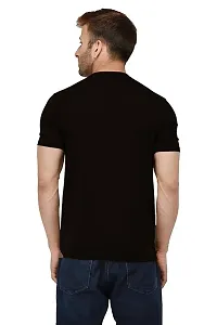 Reliable Black Cotton Solid Round Neck Tees For Men-thumb1