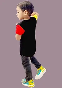 Stylish Multicoloured Cotton Printed T-Shirt For Boys-thumb1