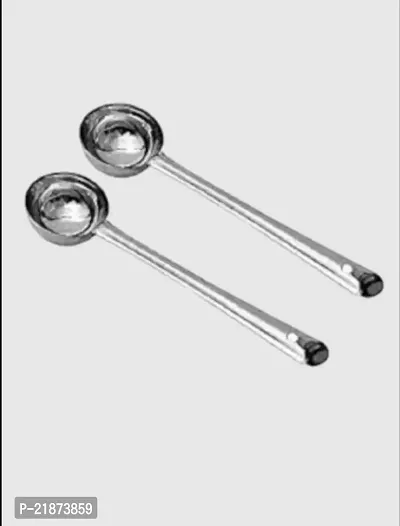 Stainless Steel Ladle/Kitchen Cooking and Serving Tool(Pack of 2, Lenght-35cm and 33cm)-thumb0