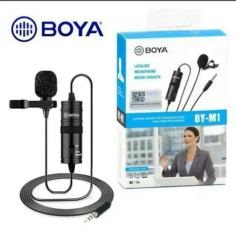 BOYA BY-M1 with Fur-Lav and Mount4 Omnidirectional Lavalier Condenser Microphone