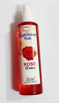 Kohinoor Hub100% Pure  Natural Rose Water For Skin, Face  Hair - Steam Distilled - Kannauj Gulab Jal - 200ml bottle with pump(Pack of 1)-thumb3