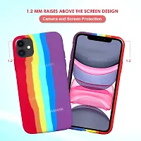 LIRAMARK Liquid Silicone Soft Back Cover Case for Apple iPhone 11 (Rainbow)-thumb2