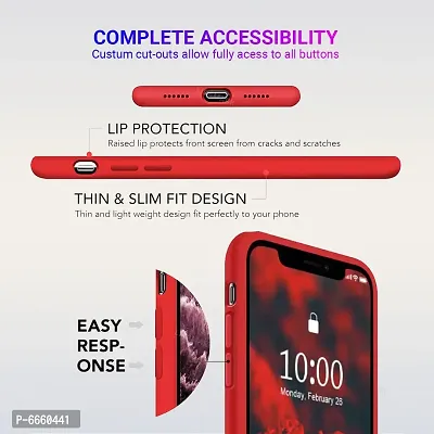 LIRAMARK Liquid Silicone Soft Back Cover Case for Apple iPhone 11 (Red)-thumb3