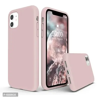 LIRAMARK Liquid Silicone Soft Back Cover Case for Apple iPhone 11 (Pink Sand)-thumb0