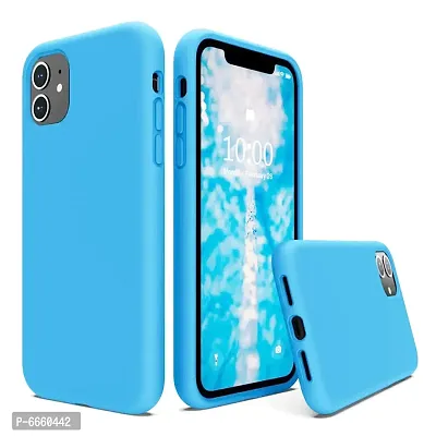 LIRAMARK Liquid Silicone Soft Back Cover Case for Apple iPhone 11 (Sky Blue)-thumb0