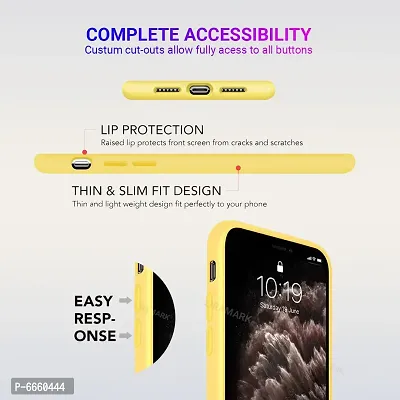 LIRAMARK Liquid Silicone Soft Back Cover Case for Apple iPhone 11 (Yelllow)-thumb3