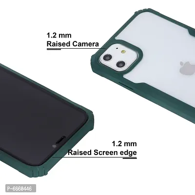 LIRAMARK Transparent Clear Shock Proof Back Cover Case Designed for Apple iPhone 11 - Pine Green-thumb3