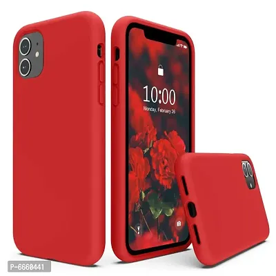 LIRAMARK Liquid Silicone Soft Back Cover Case for Apple iPhone 11 (Red)