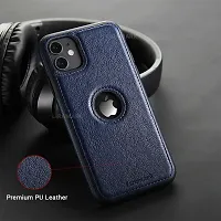 LIRAMARK PU Leather Flexible Back Cover Case Designed for iPhone 11 (Blue)-thumb2