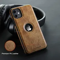 LIRAMARK PU Leather Flexible Back Cover Case Designed for iPhone 11 (Brown)-thumb2