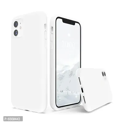 LIRAMARK Liquid Silicone Soft Back Cover Case for Apple iPhone 11 (White)-thumb0