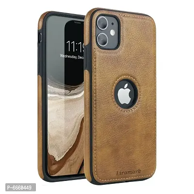 LIRAMARK PU Leather Flexible Back Cover Case Designed for iPhone 11 (Brown)-thumb0