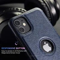 LIRAMARK PU Leather Flexible Back Cover Case Designed for iPhone 11 (Blue)-thumb3