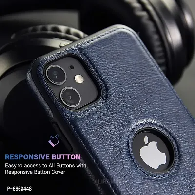 LIRAMARK PU Leather Flexible Back Cover Case Designed for iPhone 11 (Blue)-thumb4