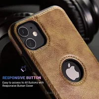 LIRAMARK PU Leather Flexible Back Cover Case Designed for iPhone 11 (Brown)-thumb3