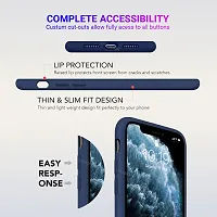 LIRAMARK Liquid Silicone Soft Back Cover Case for Apple iPhone 11 Pro (Midnight Blue)-thumb2