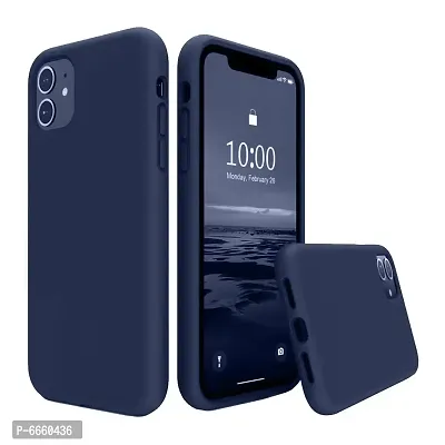 LIRAMARK Liquid Silicone Soft Back Cover Case for Apple iPhone 11 (Midnight Blue)-thumb0