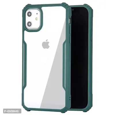 LIRAMARK Transparent Clear Shock Proof Back Cover Case Designed for Apple iPhone 11 - Pine Green