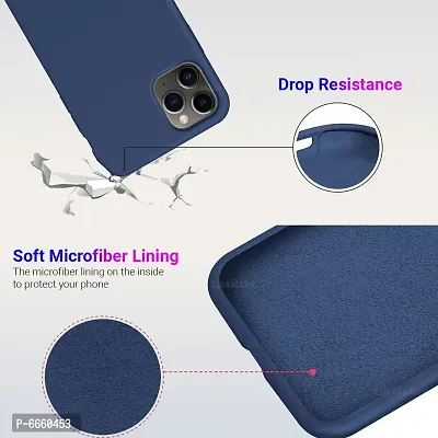 LIRAMARK Liquid Silicone Soft Back Cover Case for Apple iPhone 11 Pro (Midnight Blue)-thumb4