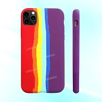 LIRAMARK Liquid Silicone Soft Back Cover Case for Apple iPhone 11 Pro (Rainbow)-thumb2