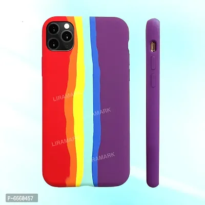 LIRAMARK Liquid Silicone Soft Back Cover Case for Apple iPhone 11 Pro (Rainbow)-thumb3