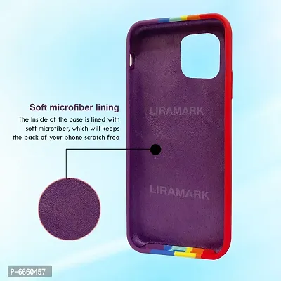 LIRAMARK Liquid Silicone Soft Back Cover Case for Apple iPhone 11 Pro (Rainbow)-thumb2
