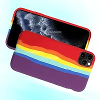 LIRAMARK Liquid Silicone Soft Back Cover Case for Apple iPhone 11 Pro (Rainbow)-thumb3