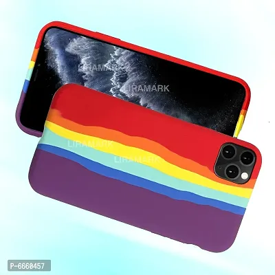 LIRAMARK Liquid Silicone Soft Back Cover Case for Apple iPhone 11 Pro (Rainbow)-thumb4