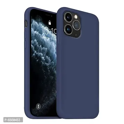 LIRAMARK Liquid Silicone Soft Back Cover Case for Apple iPhone 11 Pro (Midnight Blue)-thumb0