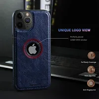 LIRAMARK PU Leather Flexible Back Cover Case Designed for iPhone 11 Pro (Blue)-thumb2